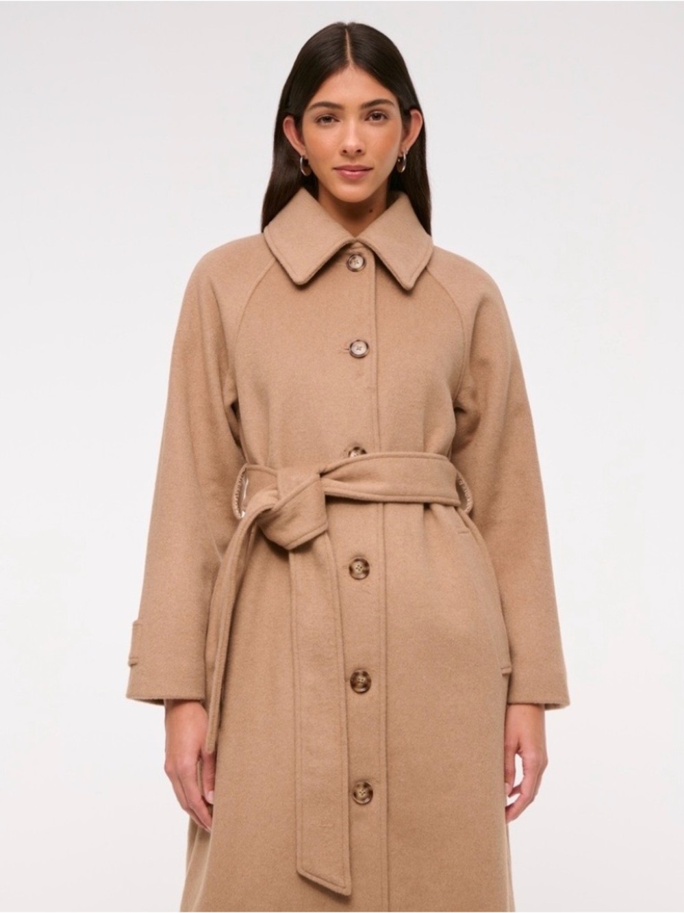 wool-blend belted coat - Picture 3 of 9